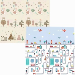 Dwustronna mata piankowa od urodzenia edukacyjna 150x200x0.8cm DROGA LAS