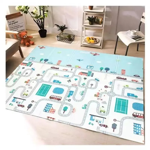 Dwustronna mata piankowa od urodzenia edukacyjna 150x200x0.8cm DROGA LAS