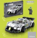 KLOCKI KONSTRUKCYJNE AUTO SPORTOWE BIAŁY SAMOCHÓD DIY MINI BLOCKS