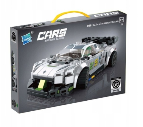 KLOCKI KONSTRUKCYJNE AUTO SPORTOWE BIAŁY SAMOCHÓD DIY MINI BLOCKS