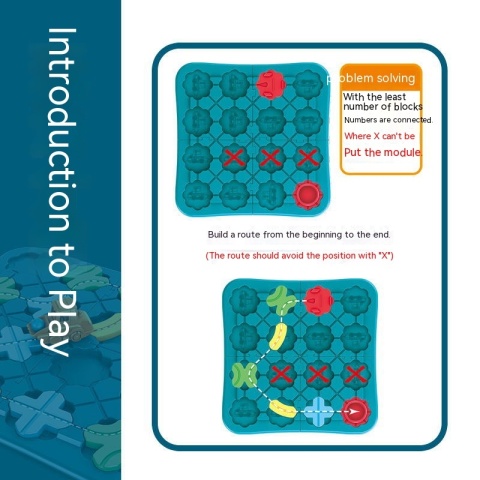 Gra Logiczna Budowa Drogi Labirynt Montessori Puzzle Układanka Edukacyjne