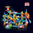 Klocki Magnetyczne Tor Kulkowy 110 el ŚWIECĄCY LED Marble Run Kulodrom
